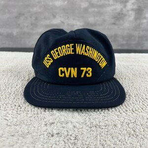VINTAGE USS GEORGE WASHINGTON SNAPBACK TRUCKER HAT OSFA CVN 73 NAVY CAP